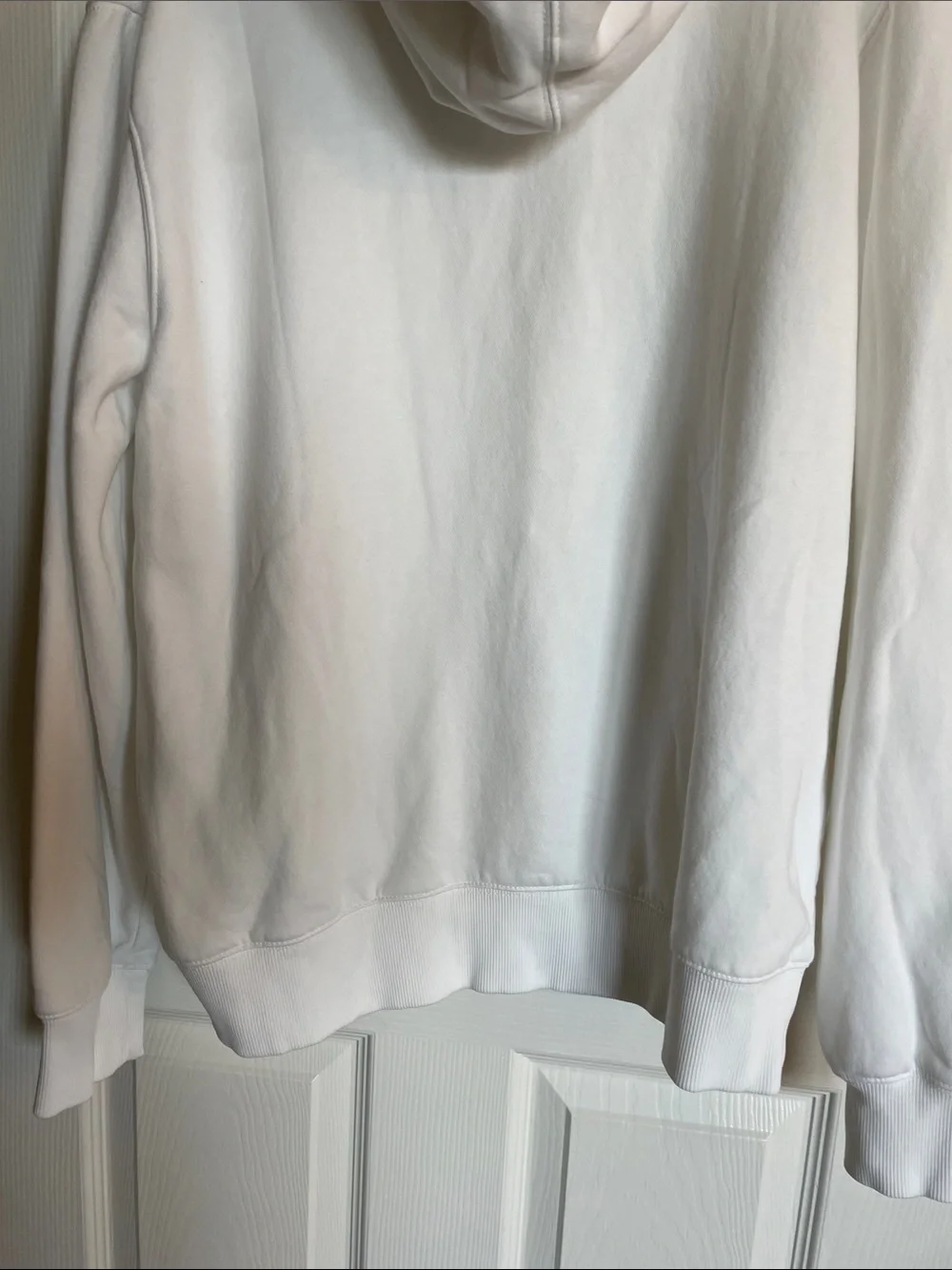 Tommy Hilfiger White Logo Pullover Hoodie with Contrast Drawstrings